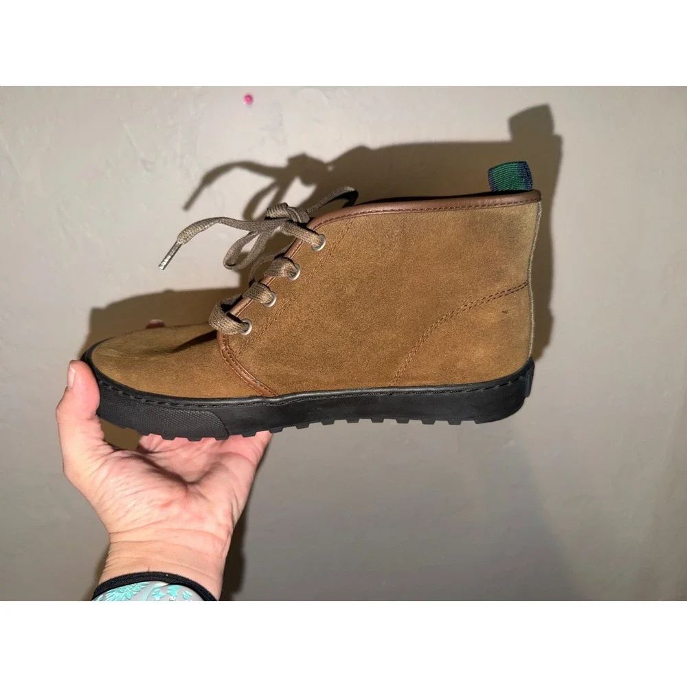 Polo Ralph Lauren Chett Brown Suede Chukka Boots Mens 4.5 RF101304 Lug Sole